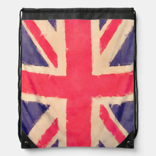 UNION JACK FLAG grunge Drawstring Bag