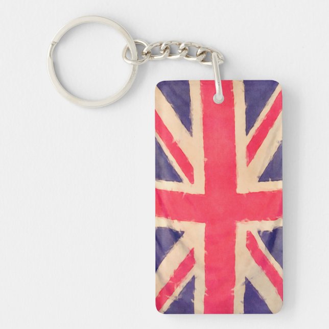 UNION JACK FLAG grunge Keychain (Front)