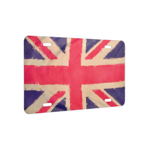 UNION JACK FLAG grunge License Plate