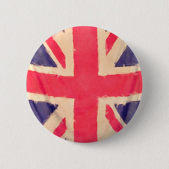 UNION JACK FLAG grunge Pinback Button (Front)
