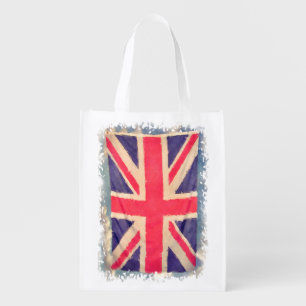 UNION JACK FLAG grunge Reusable Grocery Bag