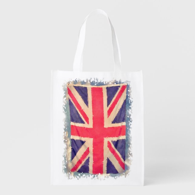 UNION JACK FLAG grunge Reusable Grocery Bag (Front)