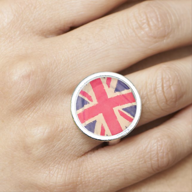 UNION JACK FLAG grunge Ring (In Situ)