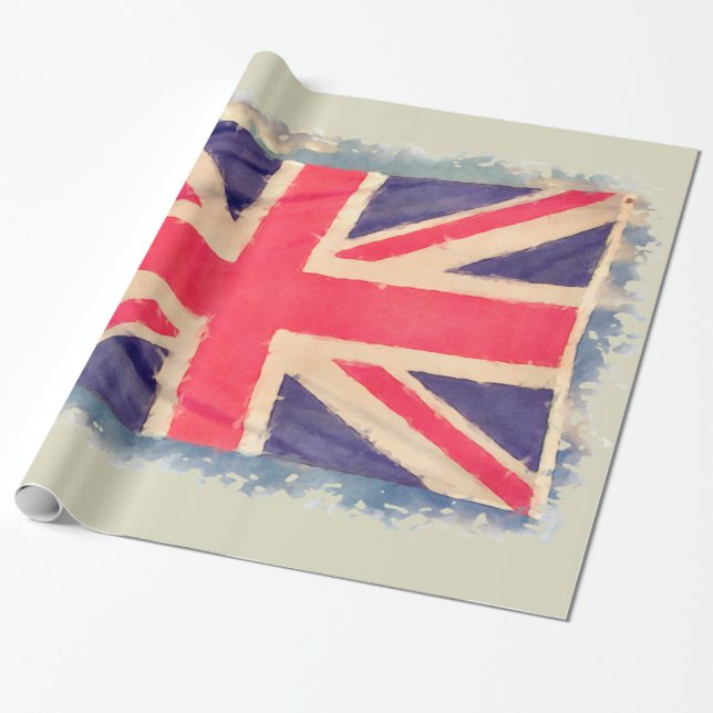 UNION JACK FLAG grunge Wrapping Paper (Unrolled)