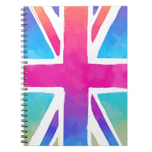 Union Jack Flag in Bright Watercolors Notebook