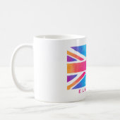 Union Jack Flag in Bright Watercolors Personalized Coffee Mug (Left)
