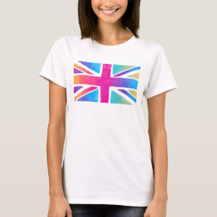 Union Jack Flag in Bright Watercolors T-Shirt