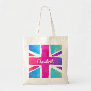 Union Jack Flag in Bright Watercolors Tote Bag