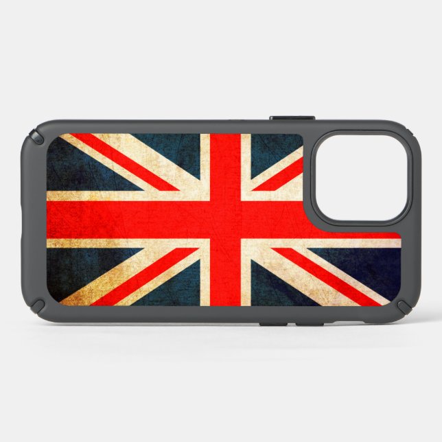 Union Jack Flag in Grunge Speck iPhone Case (Front Horizontal)