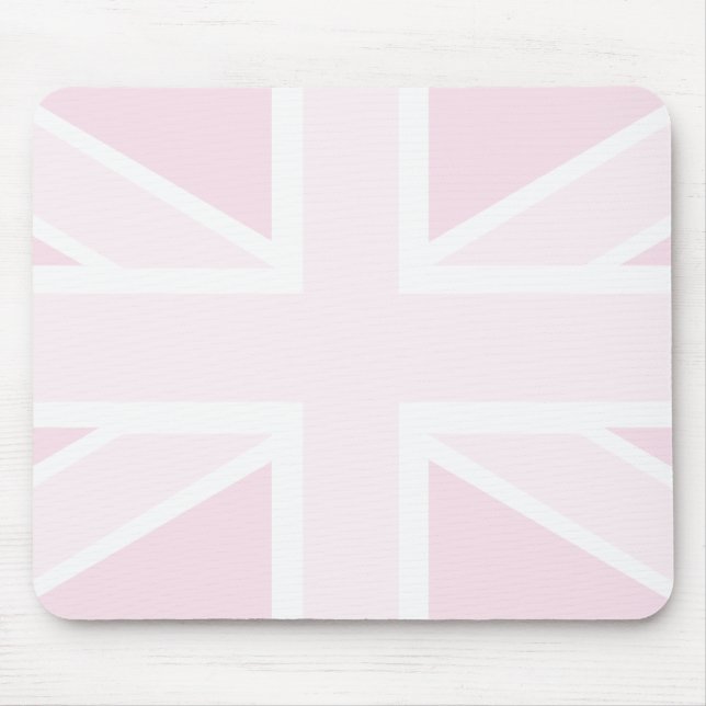 Union Jack Flag in Pink Mousepad (Front)