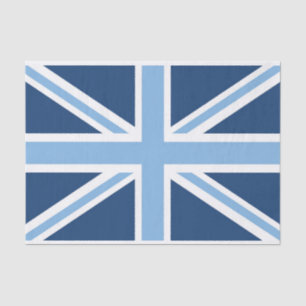 Union Jack Flag in Sky and Navy Blue Tissue Paper