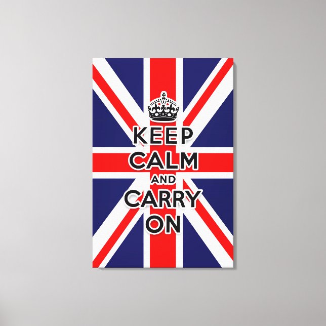 Union Jack flag keep calm and carry on Canvas Print (Front)