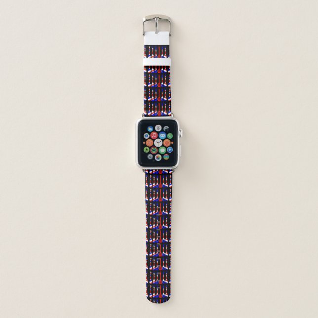 Union Jack Flag Kitchen Tools Silhouette Apple Watch Band (Front)