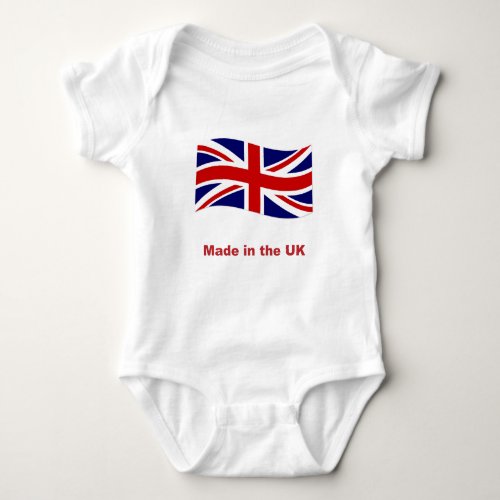 Union Jack Flag made in the UK babygrow Baby Bodysuit