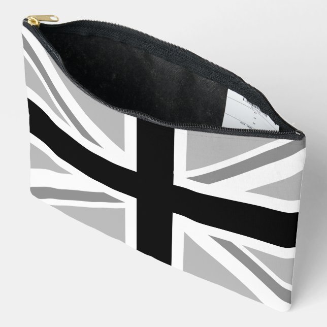 Union Jack/Flag Monochrome Accessory Pouch (Open)