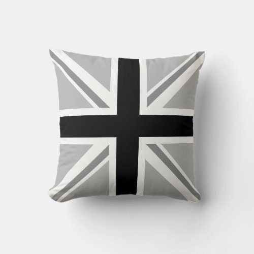 Union JackFlag Monochrome Throw Pillow