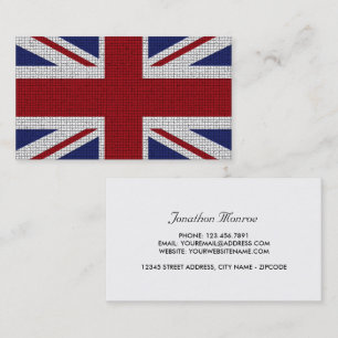 Union Jack Flag, Mosaic Effect, United Kingdom Business Card