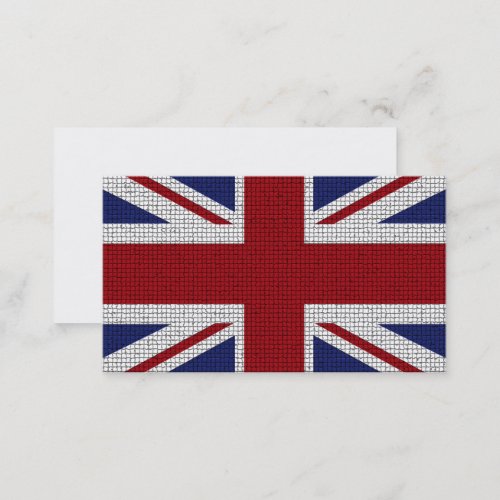 Union Jack Flag Mosaic Effect United Kingdom Business Card