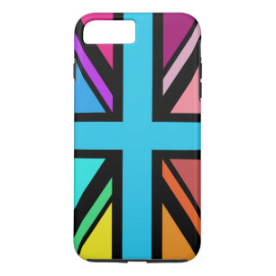 Union Jack/Flag Multicolored+Black Design iPhone 8 Plus/7 Plus Case