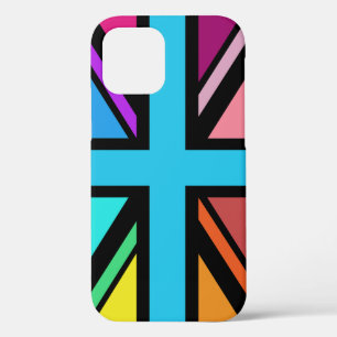 Union Jack/Flag Multicolored+Black Design iPhone 12 Case