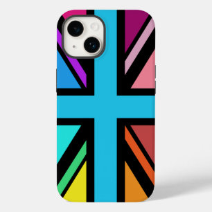 Union Jack/Flag Multicolored+Black Design Case-Mate iPhone 14 Case