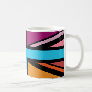 Union Jack/Flag Multicolored+Black Design Coffee Mug