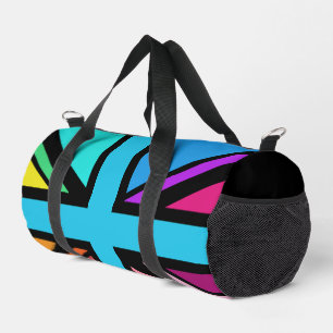 Union Jack/Flag Multicolored+Black Design Duffle Bag