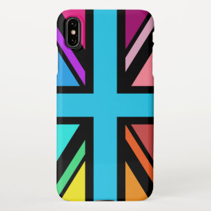 Union Jack/Flag Multicolored+Black Design iPhone XS Max Case