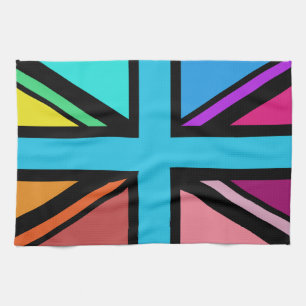 Union Jack/Flag Multicolored+Black Design Kitchen Towel