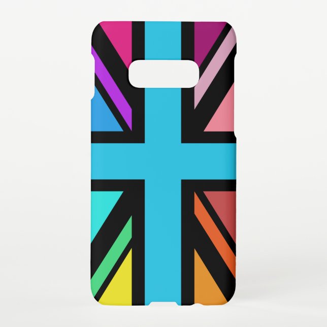 Union Jack/Flag Multicolored+Black Design Samsung Galaxy Case (Back)