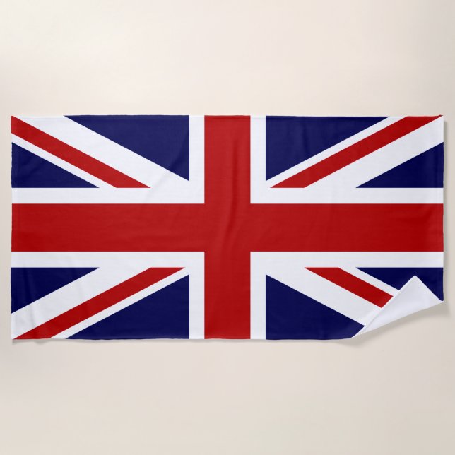Union Jack Flag of Great Britain Beach Towel (Front)