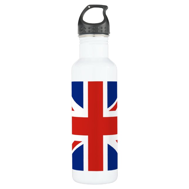 Union Jack - Flag of Great Britain Stainless Steel Water Bottle (Front)
