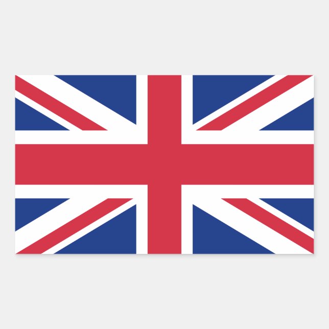 Union Jack flag of the UK - Authentic version Rectangular Sticker (Front)