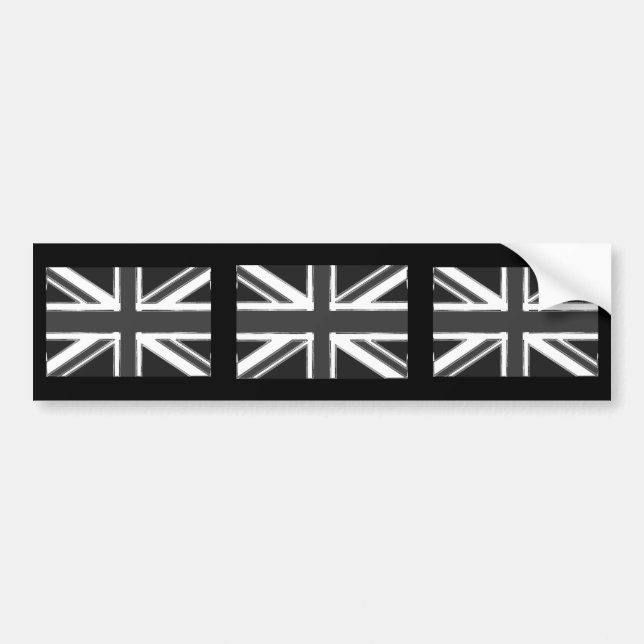 Union Jack flag of the UK - Chrome Bumper Sticker (Front)