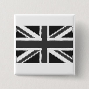 Union Jack flag of the UK - Chrome Button