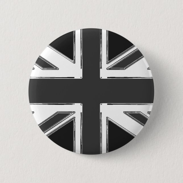 Union Jack flag of the UK - Chrome Button (Front)
