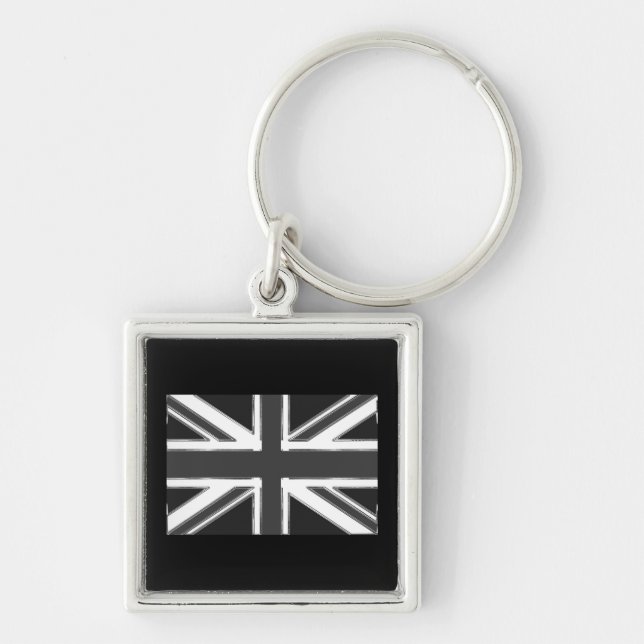 Union Jack flag of the UK - Chrome Keychain (Front)