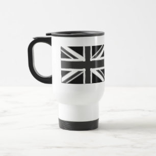 Union Jack flag of the UK - Chrome Travel Mug