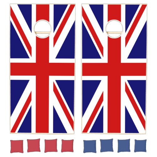 Union Jack Flag of the UK Cornhole Set