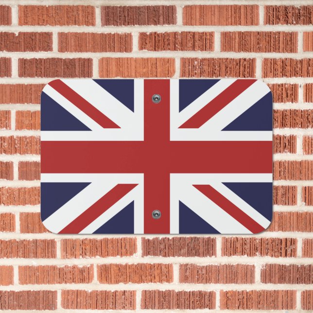 Union Jack Flag of the United Kingdom Metal Sign (In Situ(Brick))