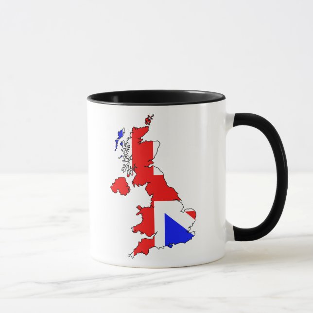 Union Jack Flag on British Map Mug (Right)