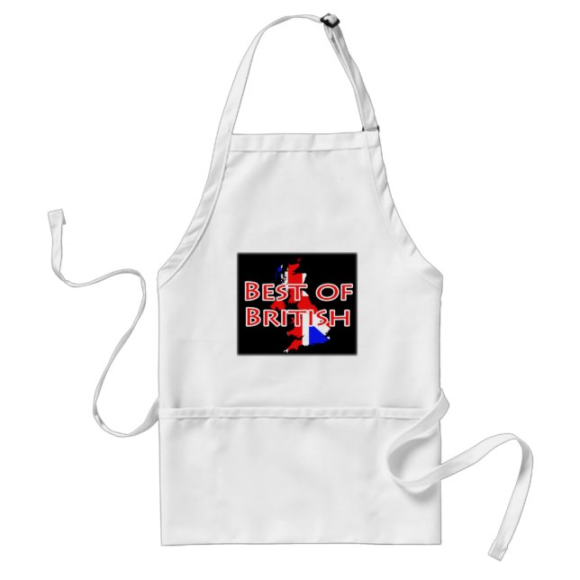 Union Jack Flag on Map - Best of British Adult Apron (Front)