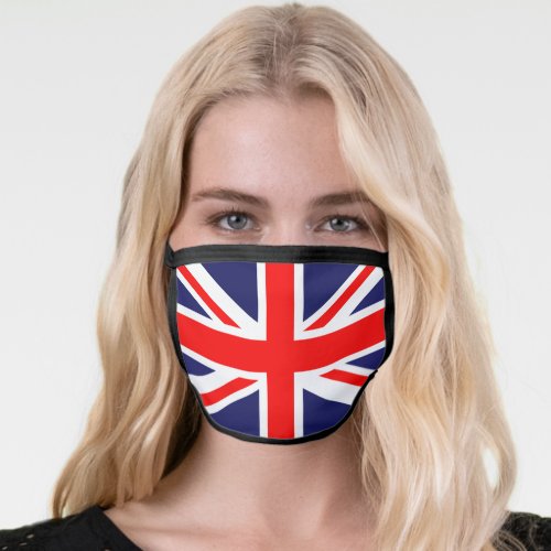 Union Jack Flag Patriotic British Red White Blue Face Mask