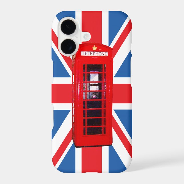 Union Jack/Flag & Phone Box Design Iphone Case (Back)