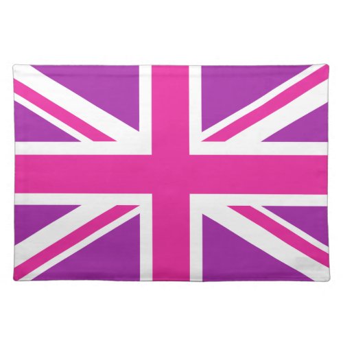 Union Jack Flag Pink Purple  White Placemat