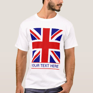 Union Jack Flag Plus Your Text T-Shirt