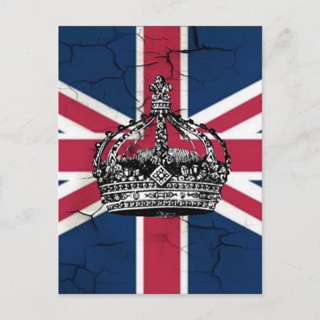 Union Jack Flag Queen of England Diamond Jubilee Postcard (Front)