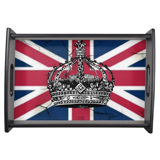 Union Jack Flag Queen of England Diamond Jubilee Serving Tray (Front)