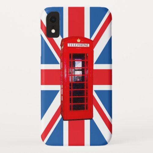 Union JackFlag  Red Phone Box Design iPhone XR Case