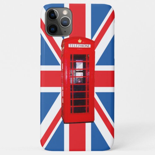 Union JackFlag  Red Phone Box Design iPhone 11 Pro Max Case